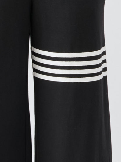 Sporty Retro Lace Striped Black Sleeveless Hooded Jumpsuit