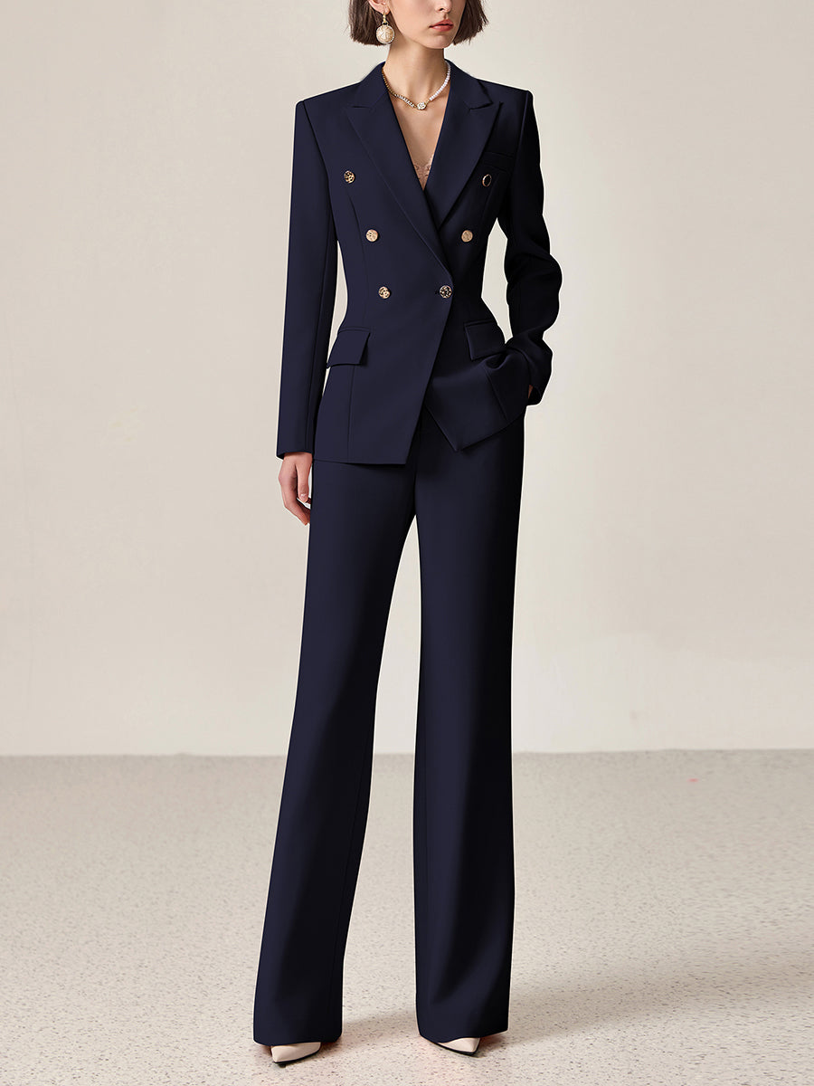 【24 hour shipping out】High End Fashion Temperament Lapel Double Breasted Suit