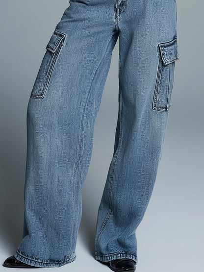 Casual Retro Pocket Loose Jeans