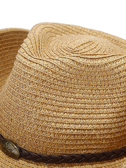 Large Brim Sun Visor Western Cowboy Style Straw Hat Bucket Hat