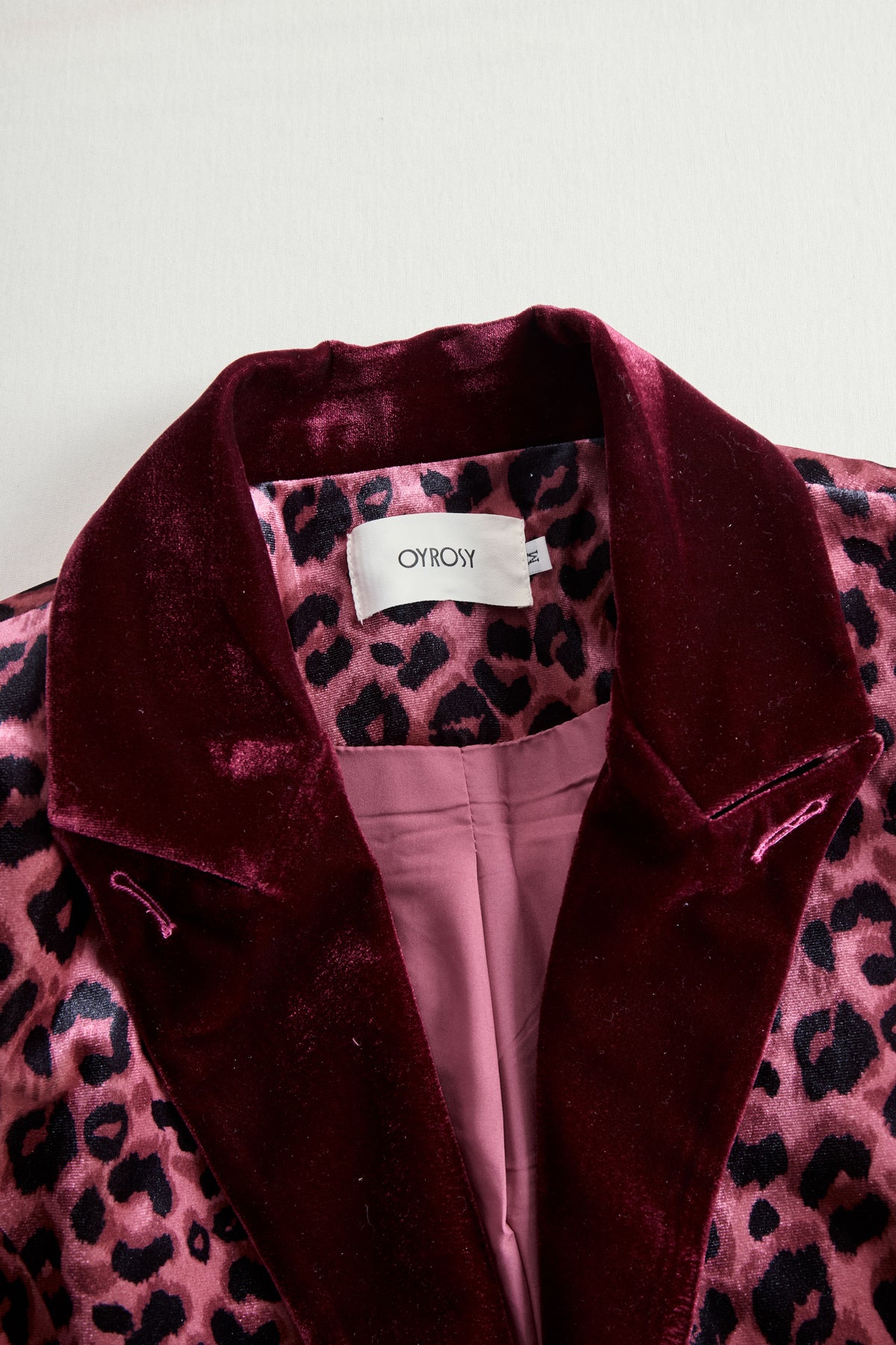 Casual Loose Vintage Velvet Leopard Print Colorblock Lapel Coat