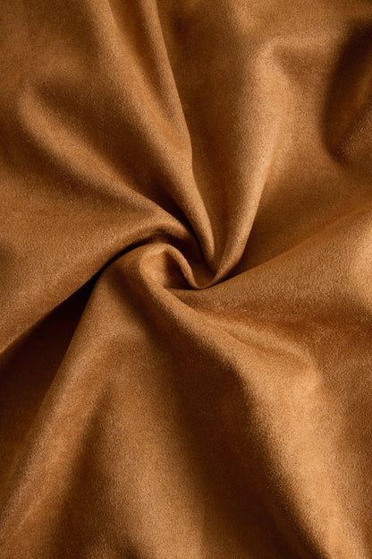 Western Retro Lace-Up Plaid Patchwork Caramel Faux Suede Maxi Dress