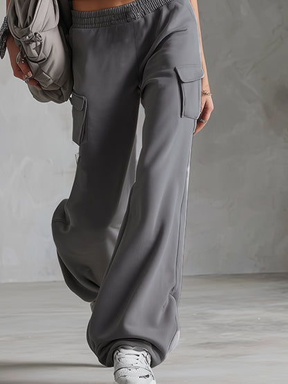 Stylish Sporty Color-blocked Zip-up Vest And Sweatpants Set