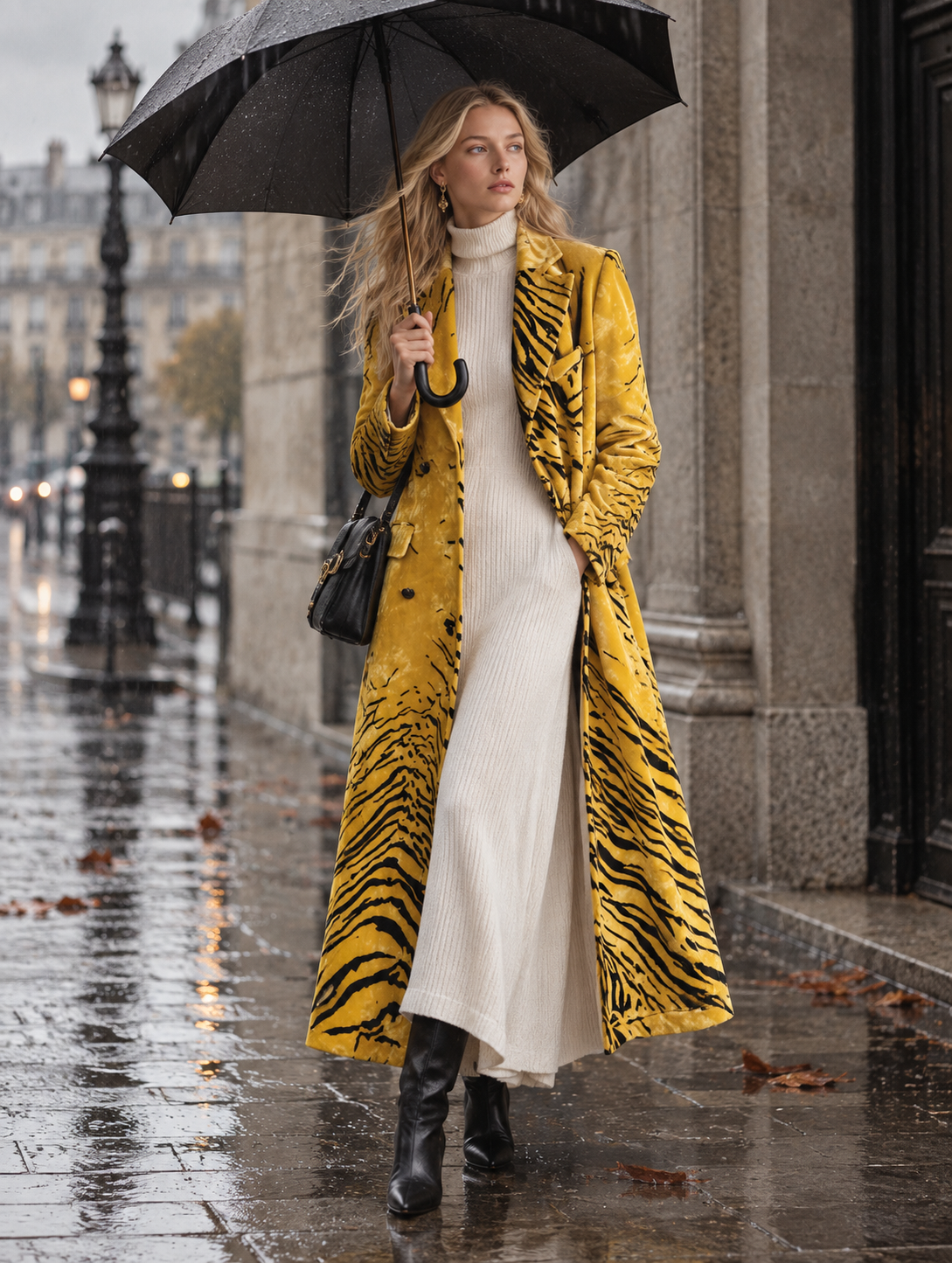 retro-chic-yellow-zebra-print-velvet-collared-coat - Oyrosy