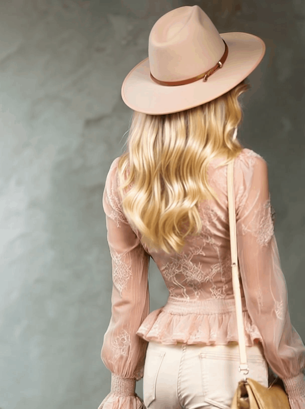 Elegant Pink Chiffon Lace Ruffled Shirt