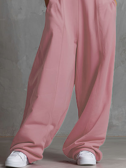 Pink High-neck Sleeveless Double-pocket Sporty Jumpsuit