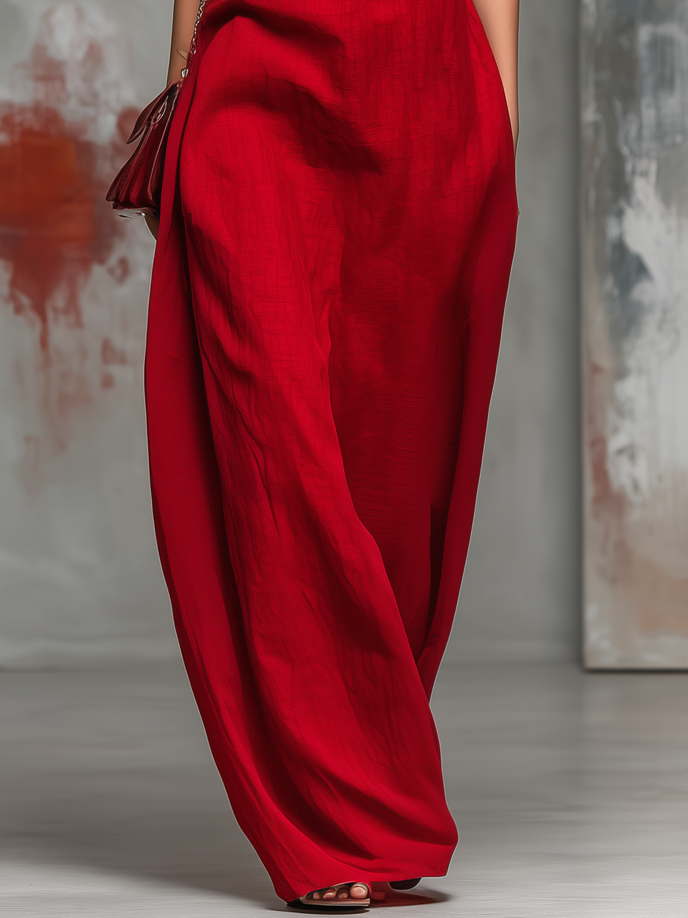 Simple And Comfortable Cowl Neckline Sleeveless Maxi Dress