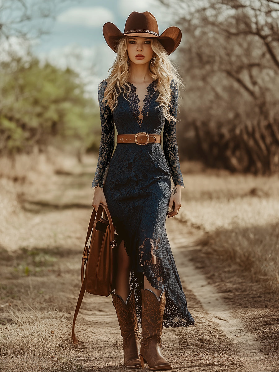 boho long sleeve midi dress Boho Pink Lush Full Potential Ruby Red Wrap Long Sleeve Midi Dress - Size M - Dresses