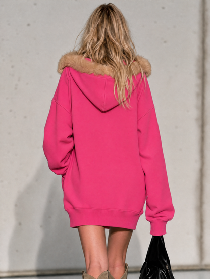 Chic And Elegant Casual Color-block Star-print Sweatshirt Mini Dress