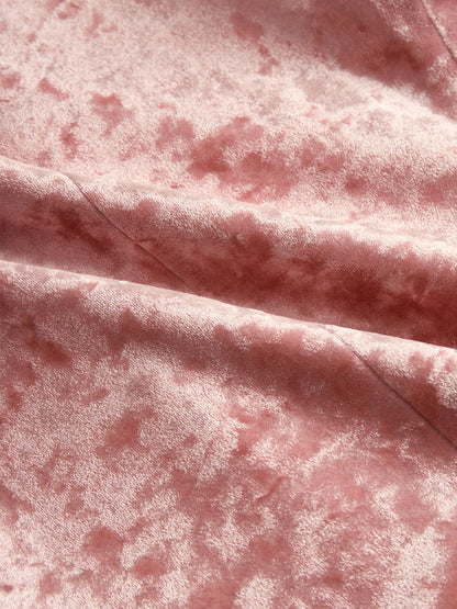 Lapel Contrast Leopard Print Velvet Blazer