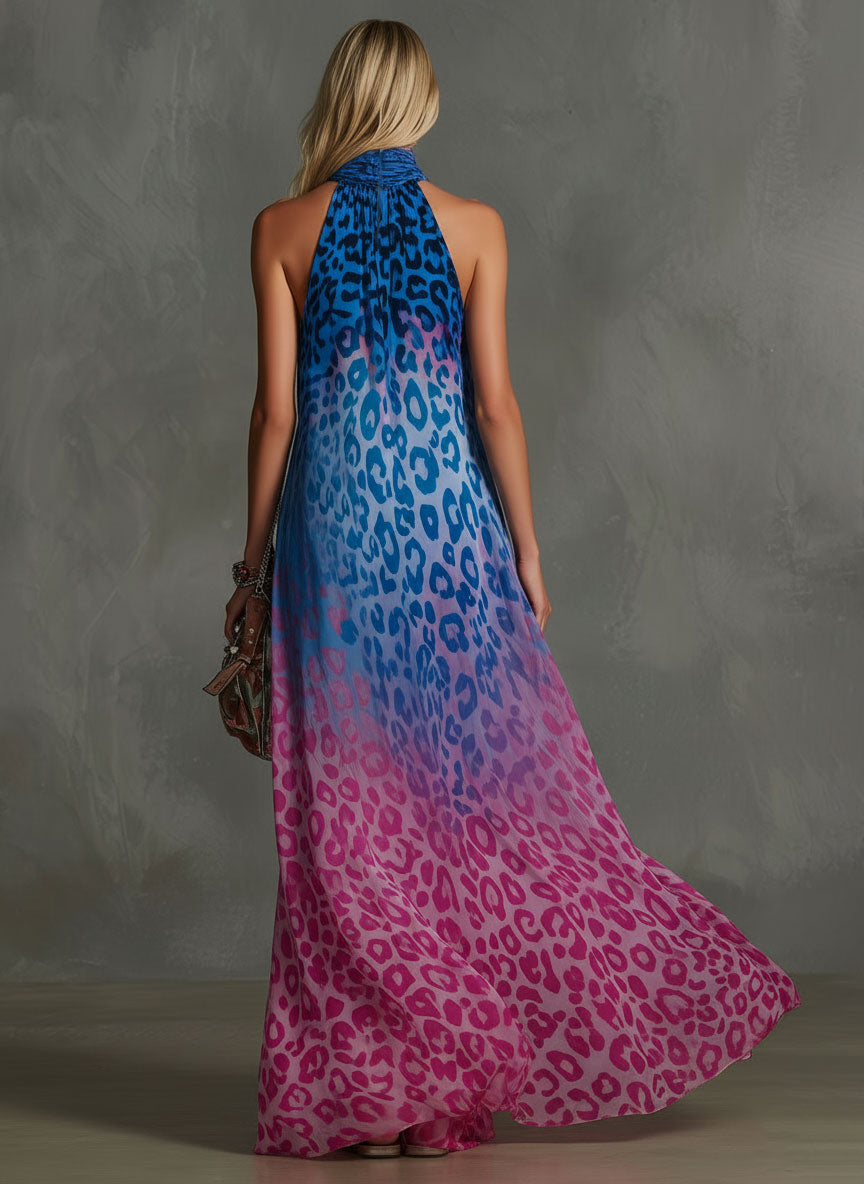 western chiffon dresses Western One-Shoulder Chiffon Maxi Dress