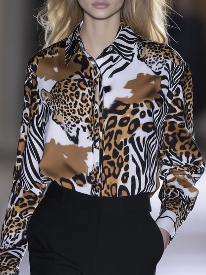 Classic Animal Print Long Sleeve Shirt