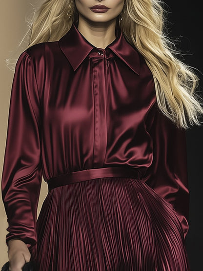 High-End Fashionable And Exquisite Satin Shirt