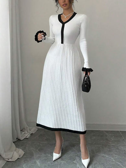 Elegant And Stylish Exquisite Knitted Midi Dress