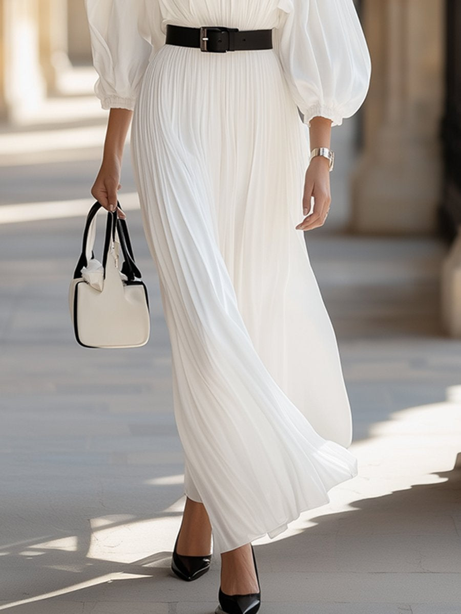 Elegant And Stylish Greek Style One Shoulder Loose Chiffon Maxi Dress