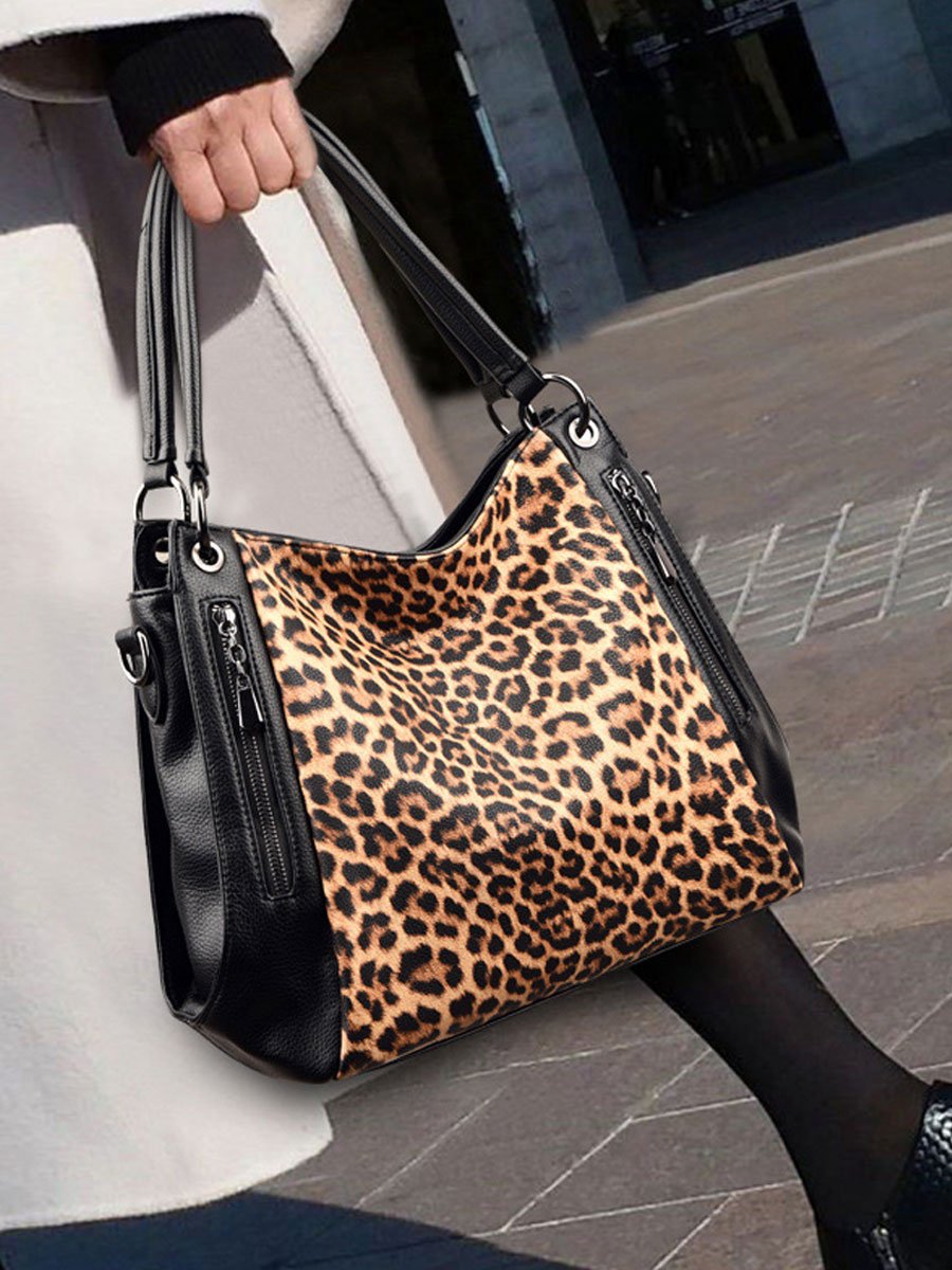 Casual Leopard Print Zebra Shoulder Bag