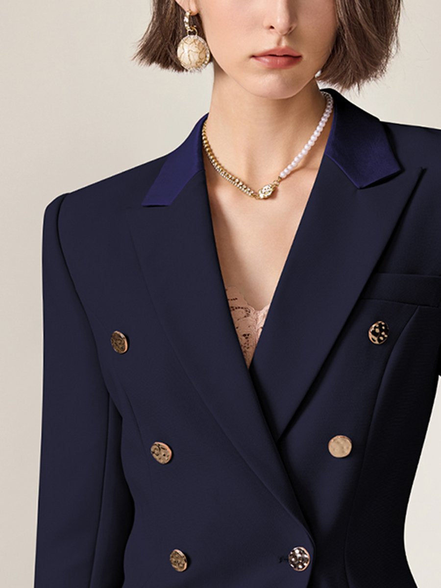 High-End Fashion Temperament Lapel Double-Breasted Suit