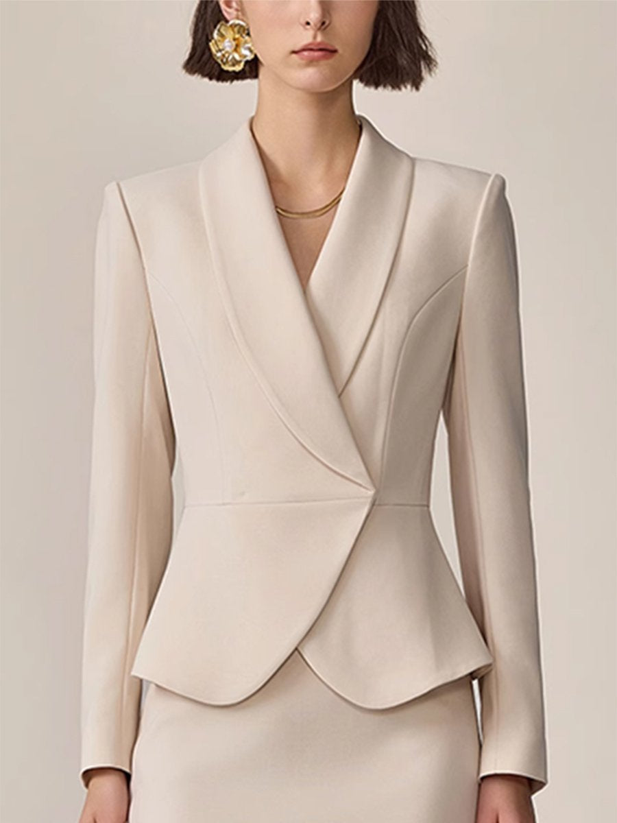 High-End Fashion Temperament Lapel Beige Suit