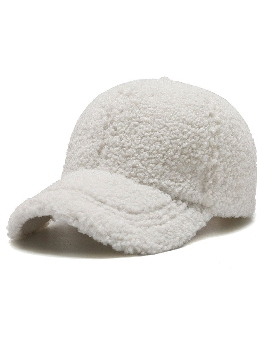 Casual Vintage Sherpa Fleece Warm Baseball Cap