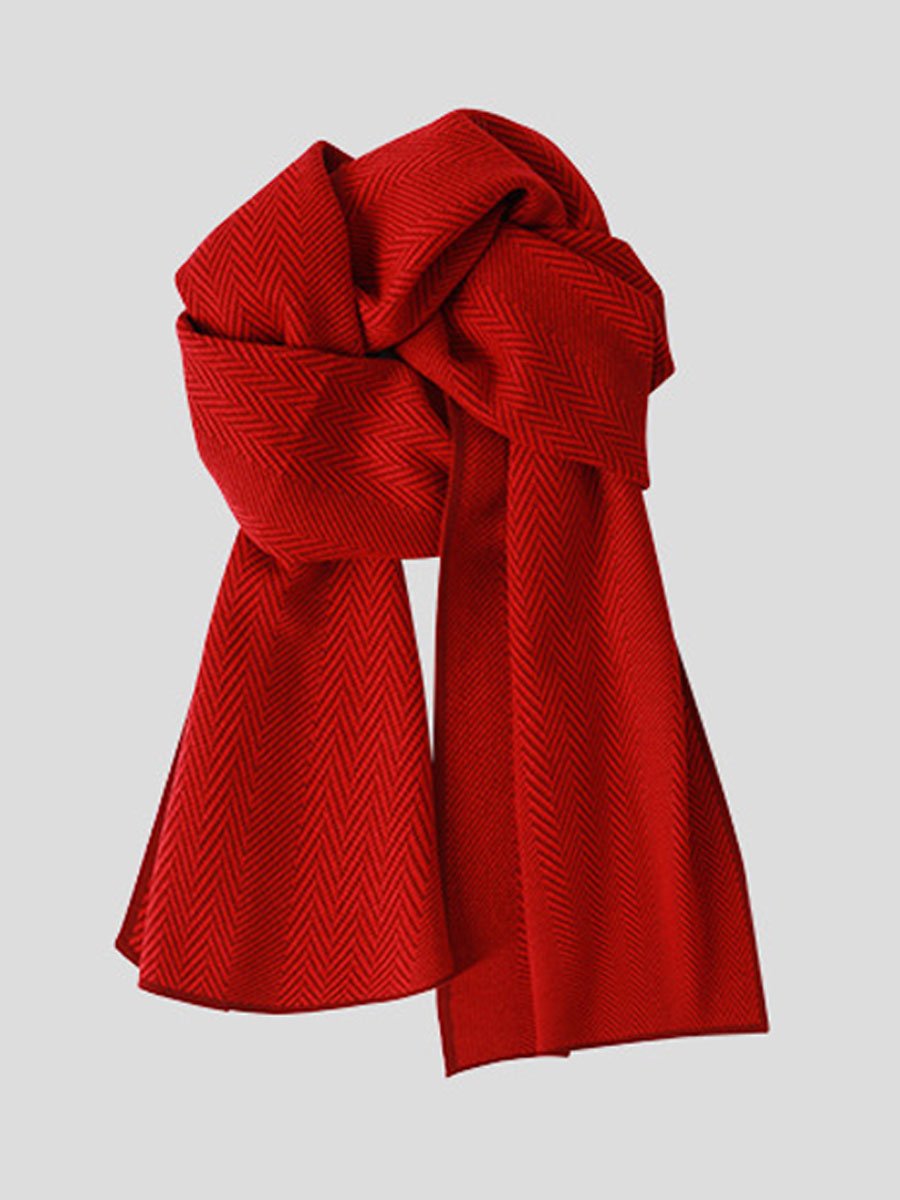 Stylish Vintage Red Christmas Knitted Scarf