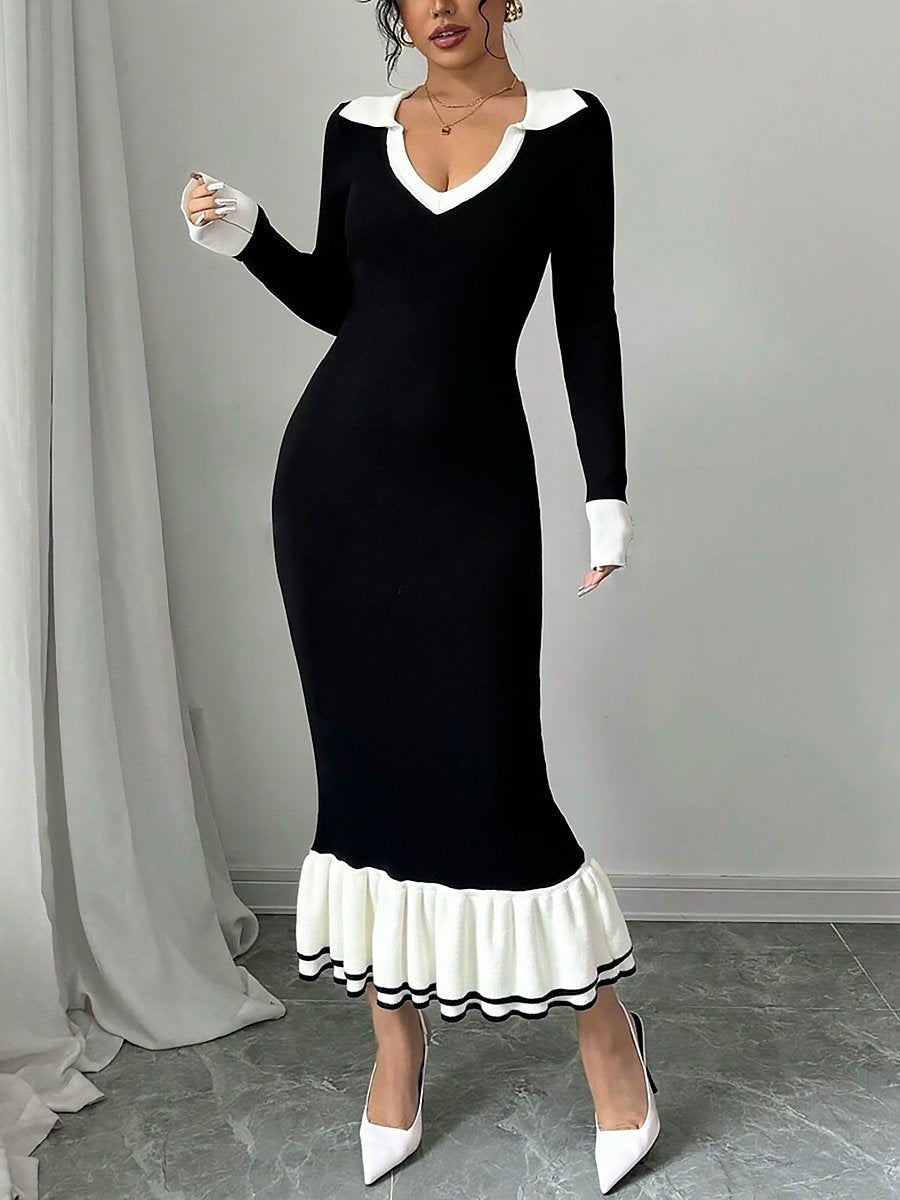 Elegant And Stylish Exquisite Fishtail Knitted Maxi Dress