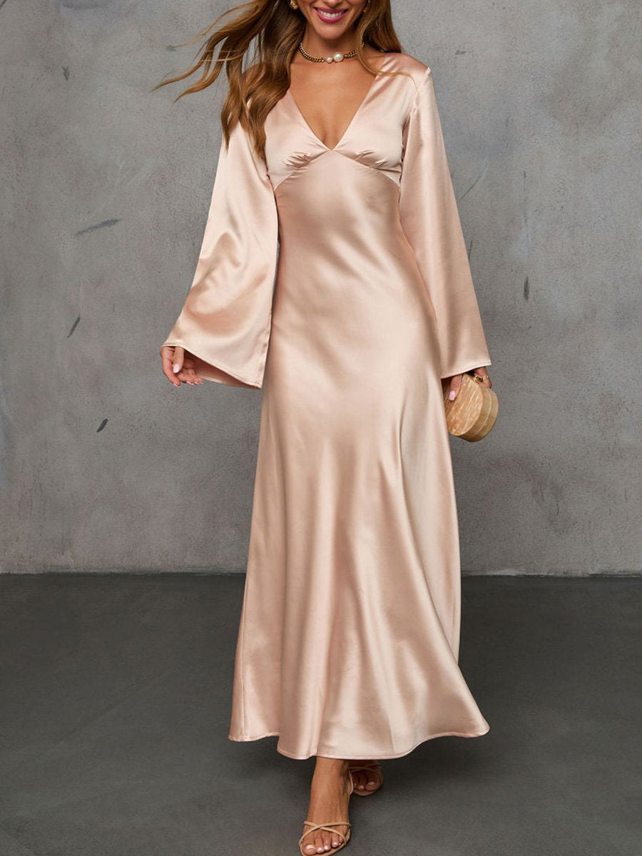 High-End Luxury Fashionable Back Knot Maxi Dress