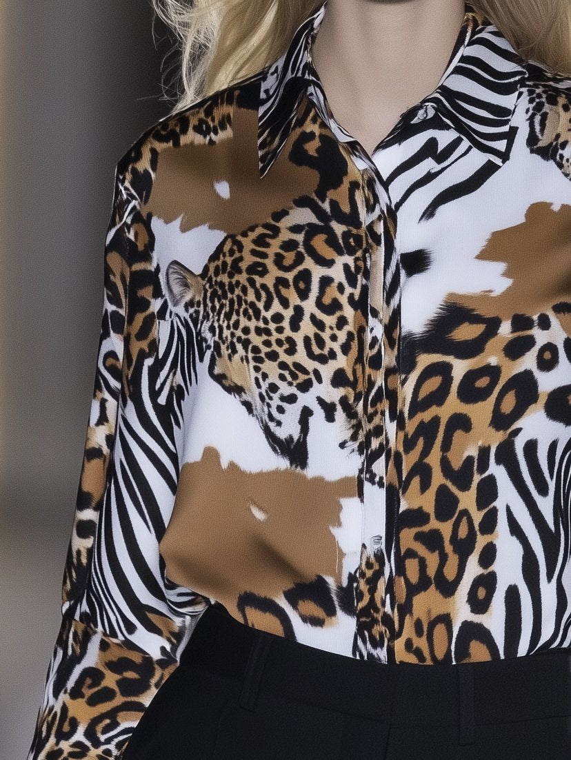 Classic Animal Print Long Sleeve Shirt