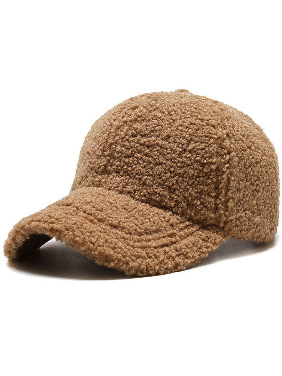 Casual Vintage Sherpa Fleece Warm Baseball Cap