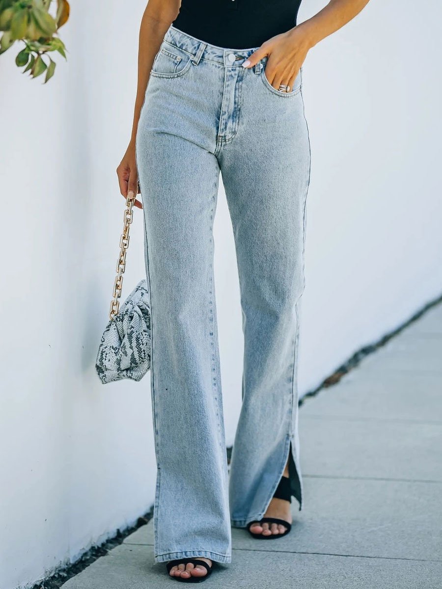 Casual Loose Fashion Retro Split Jeans