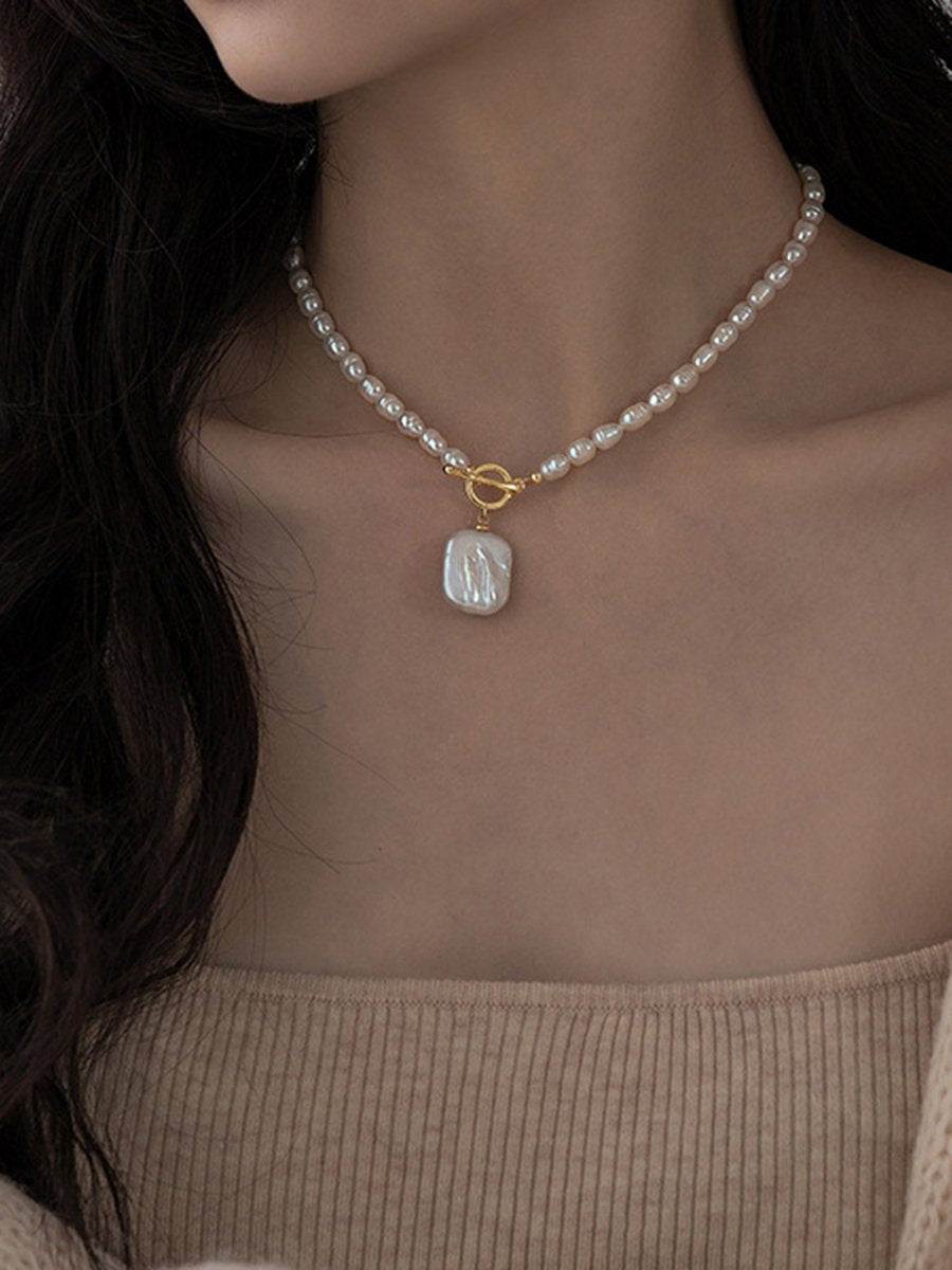 Luxury Fashion Natural Pearl French Pendant Necklace