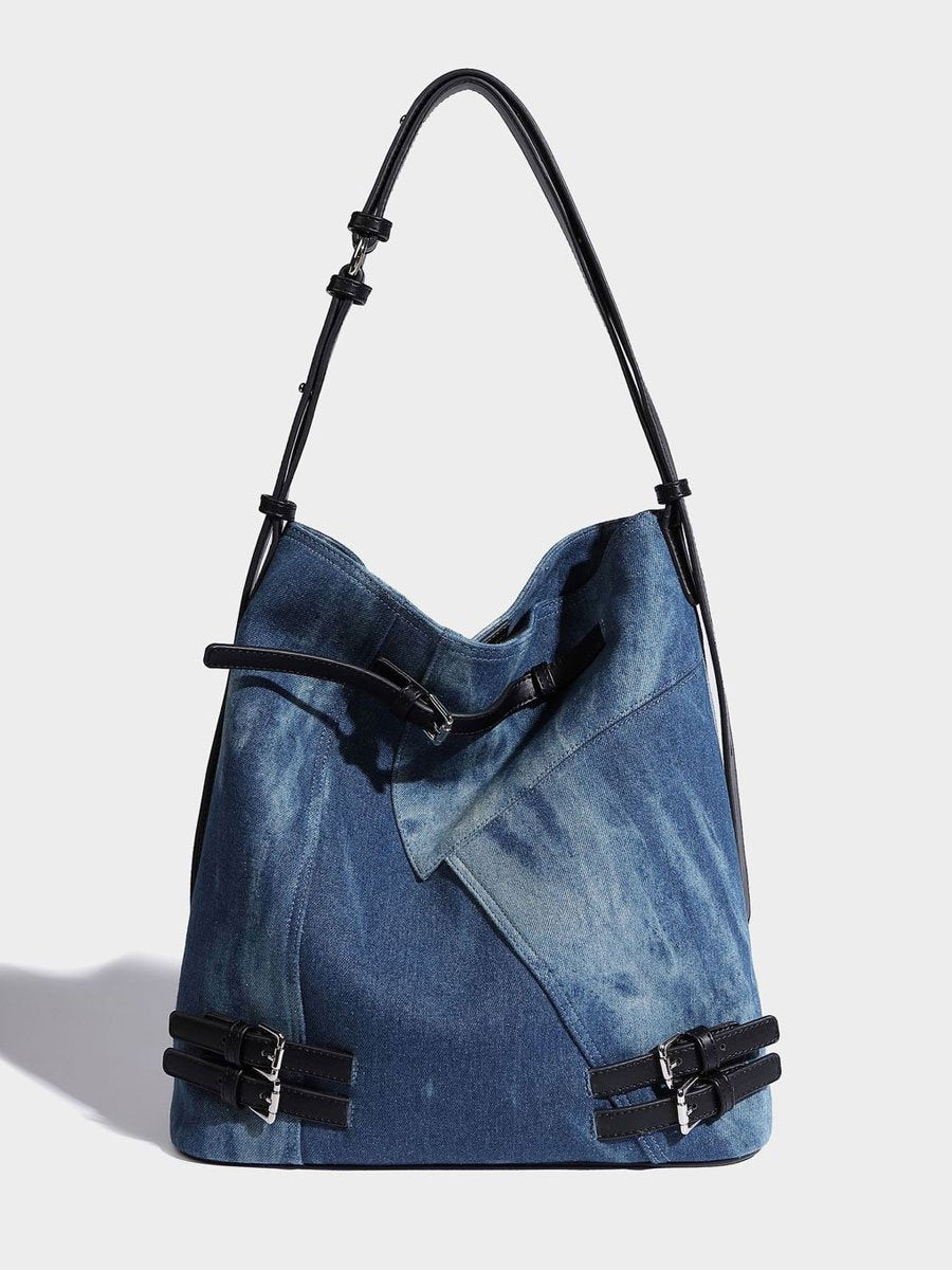 Versatile Fashion Casual Retro Denim Blue Tote Bag