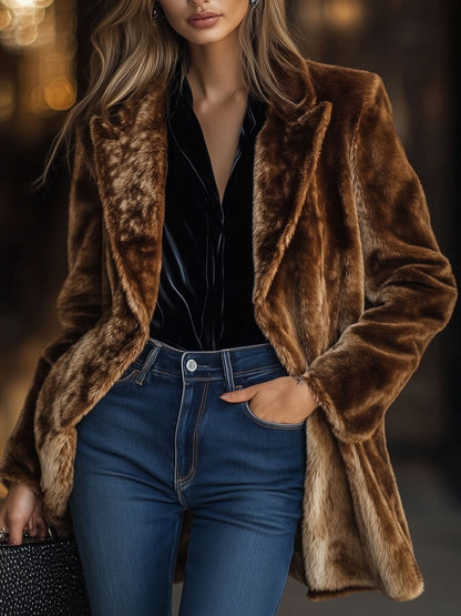 Casual Loose Vintage Faux Fur Coat