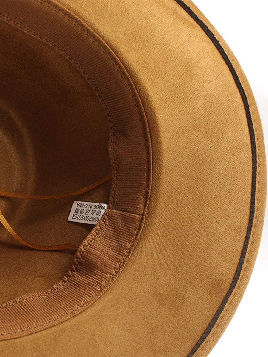 Suede Curled Brim Western Cowboy Hat