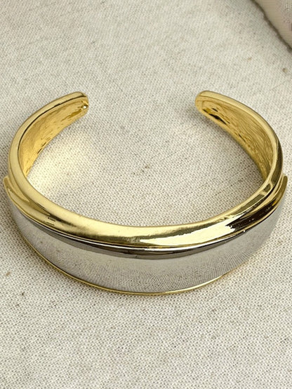 Simple Polished Arch Metal Cuff Bracelet