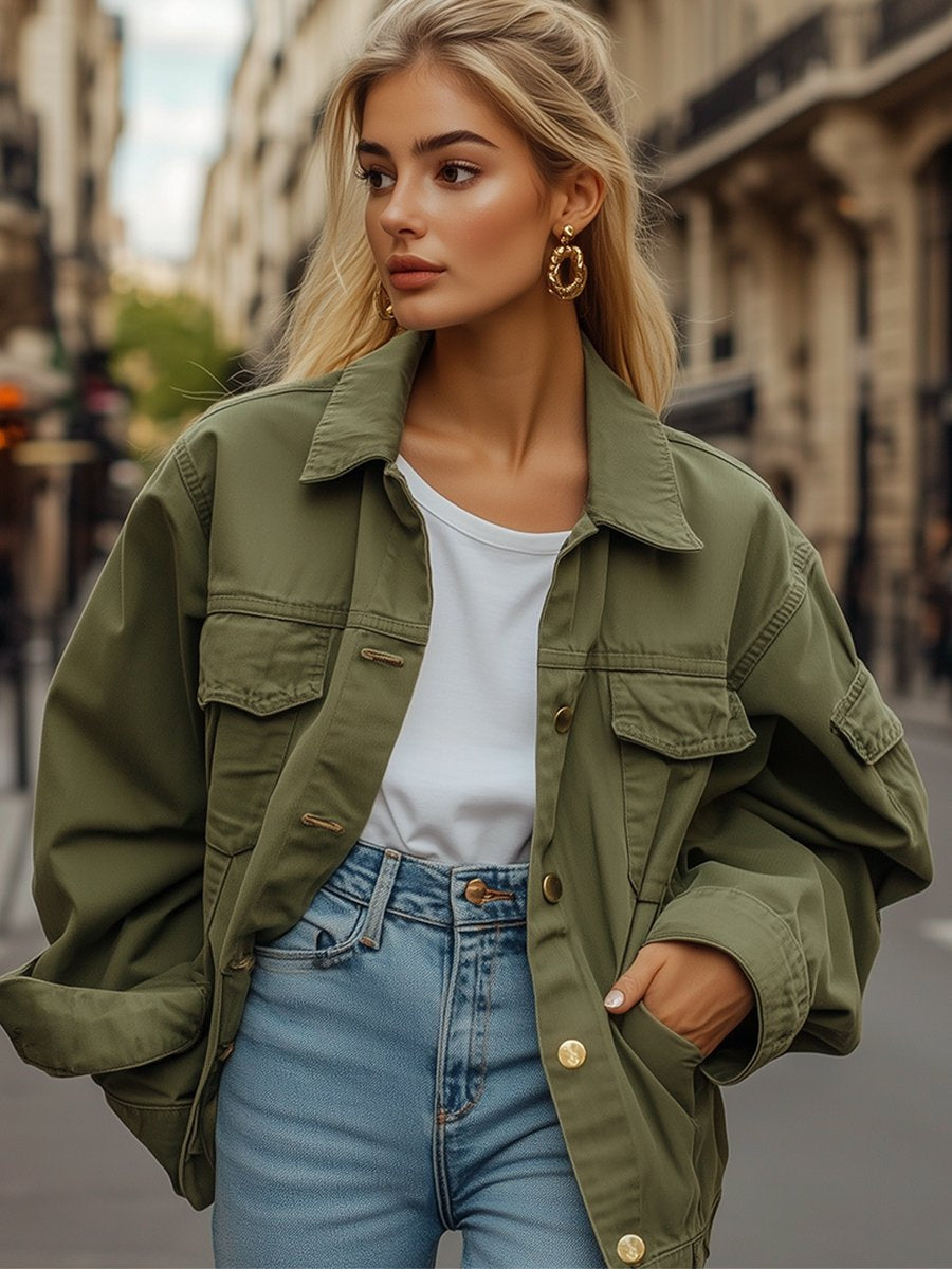 Casual Retro Loose Cropped Jacket