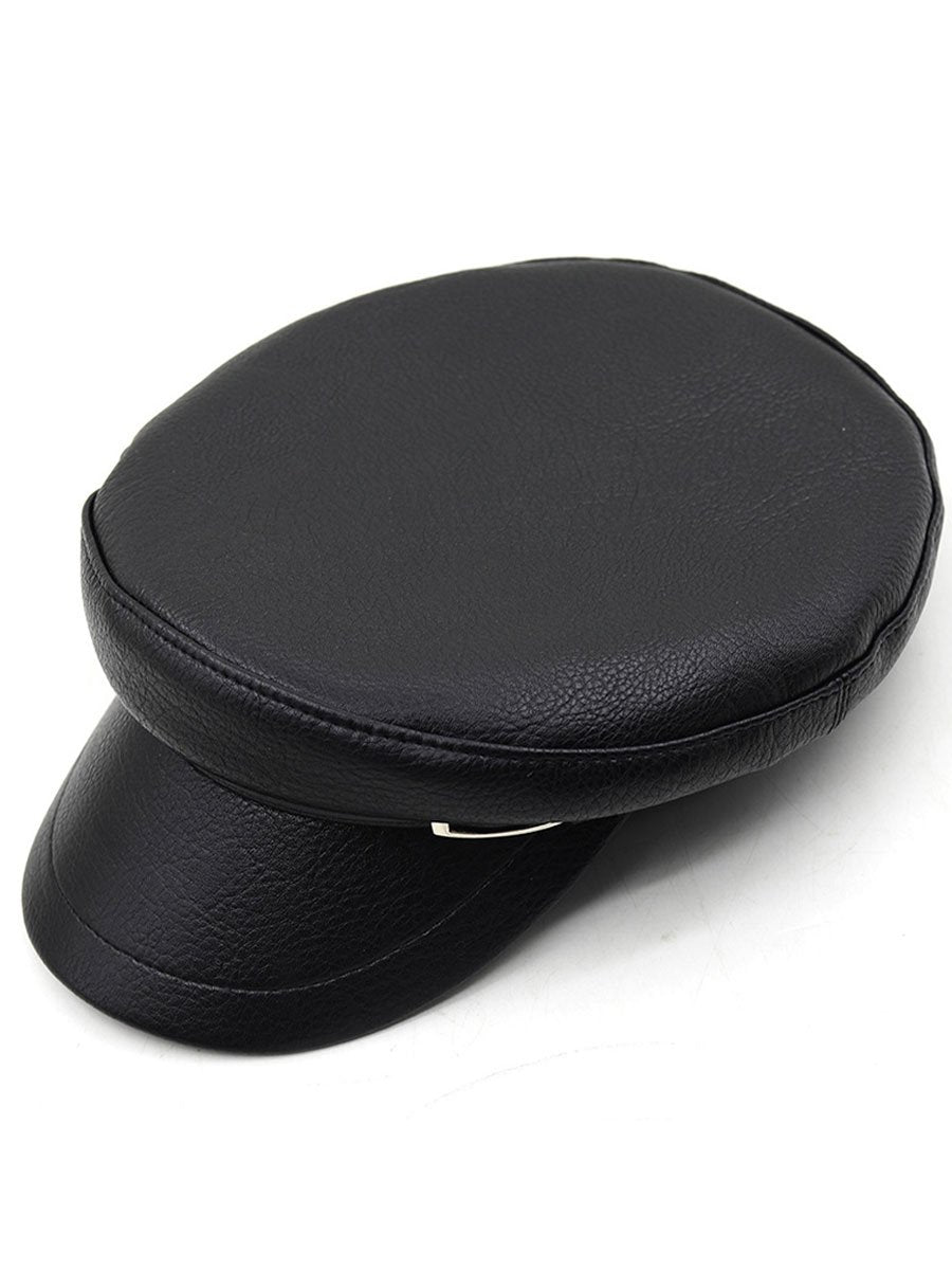 Pu Leather All-Match Breathable Beret