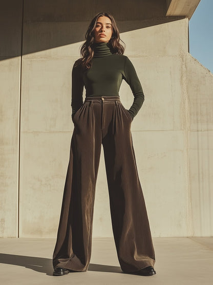 Casual Loose Retro Corduroy Wide-Leg Pants