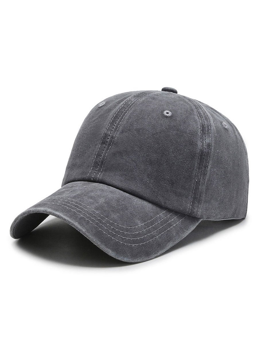 Casual Retro Distressed Washed Denim Baseball Cap