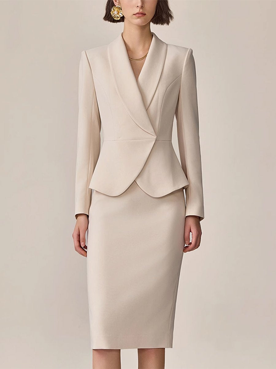 High-End Fashion Temperament Lapel Beige Suit