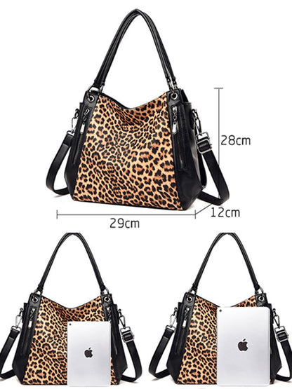 Casual Leopard Print Zebra Shoulder Bag