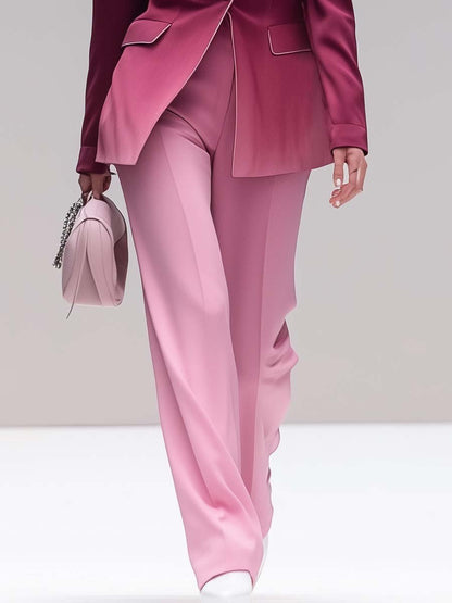 Elegant and Romantic Pink and Burgundy Gradient Suit