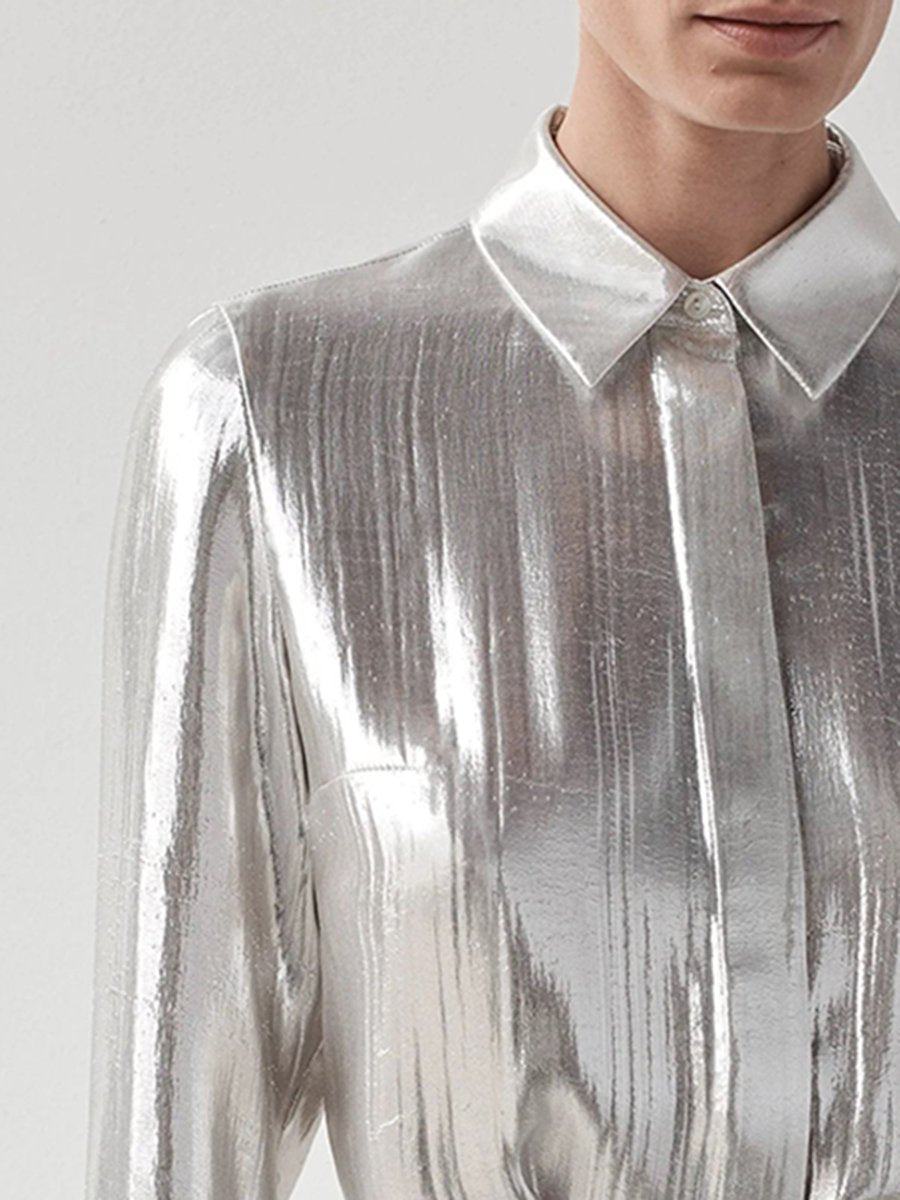 Exquisite High-End Fashionable Silver Shirt