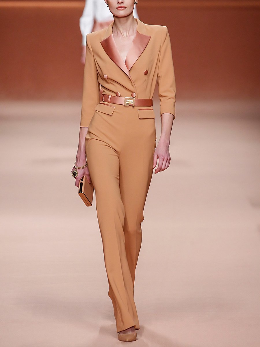 Fashionable And High-End Double-Breasted Jumpsuit