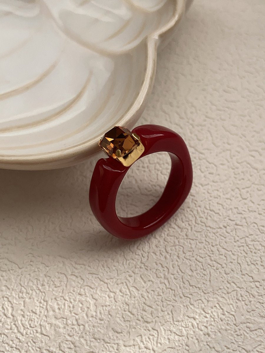 High-End Niche Colored Resin Ring