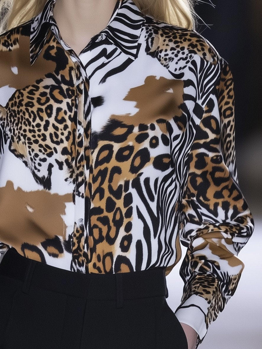 Classic Animal Print Long Sleeve Shirt