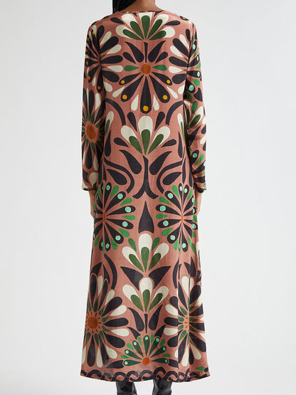 Retro Elegant Fashion Print Maxi Dress