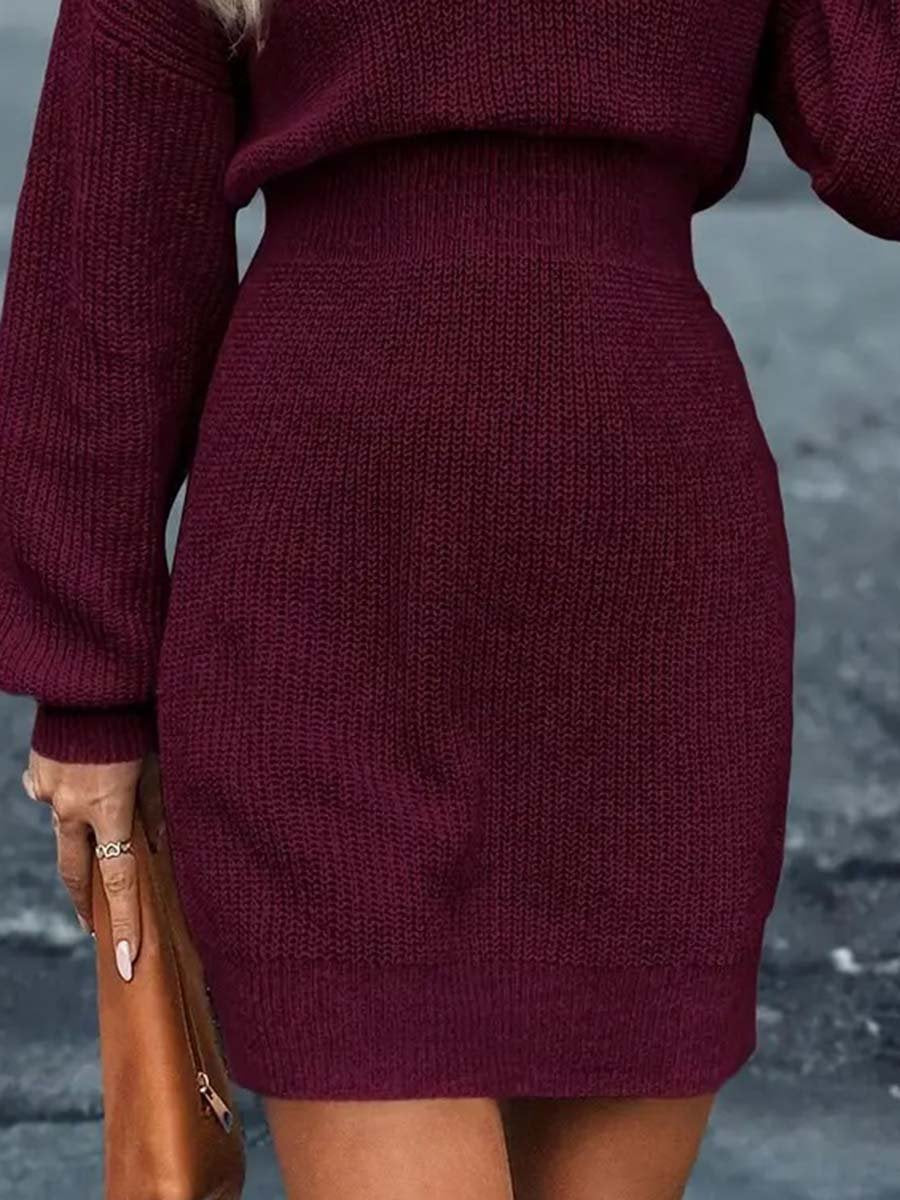 Casual Loose Fashion Lazy Style Half Zip Knitted Dress