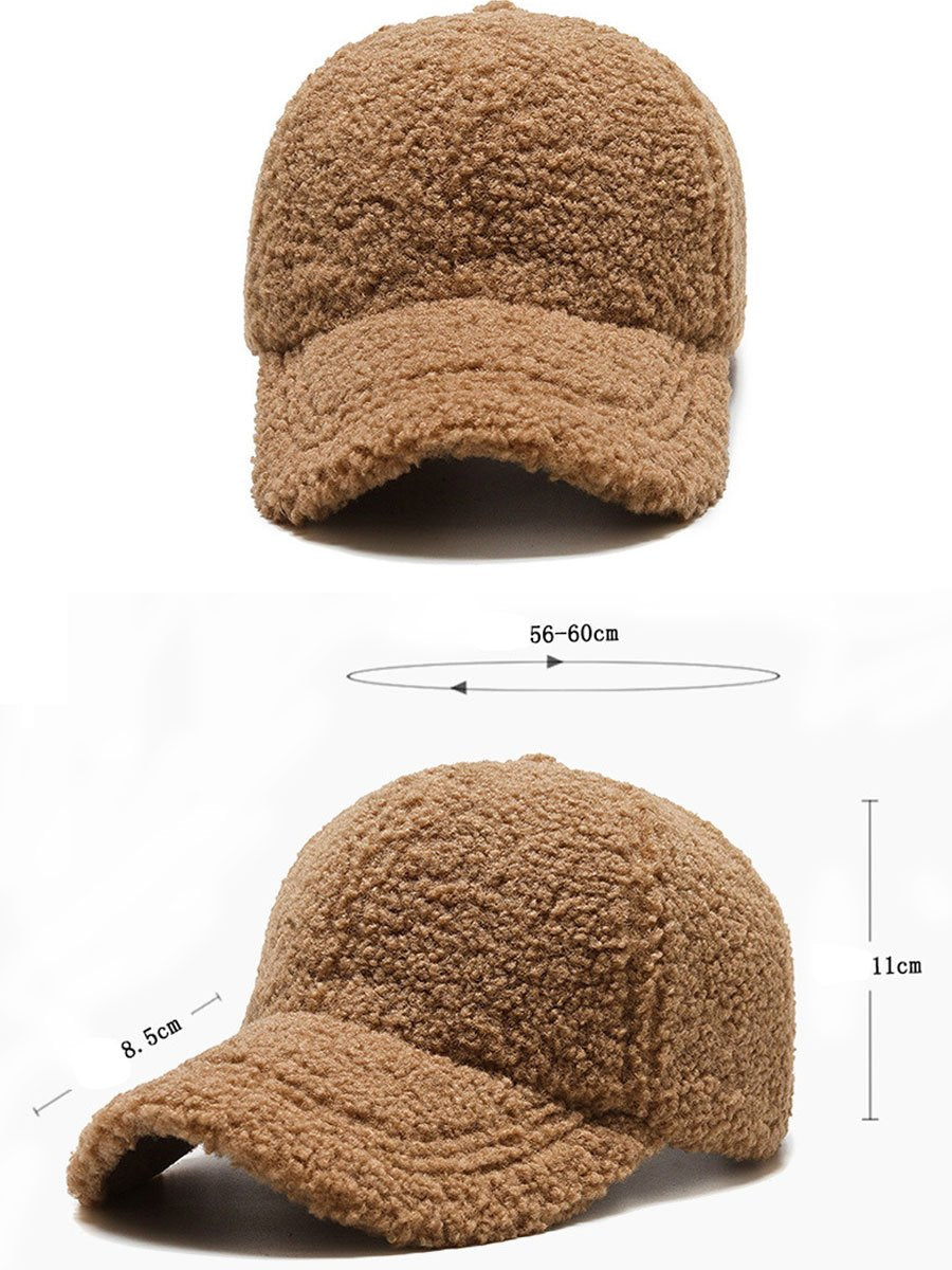 Casual Vintage Sherpa Fleece Warm Baseball Cap