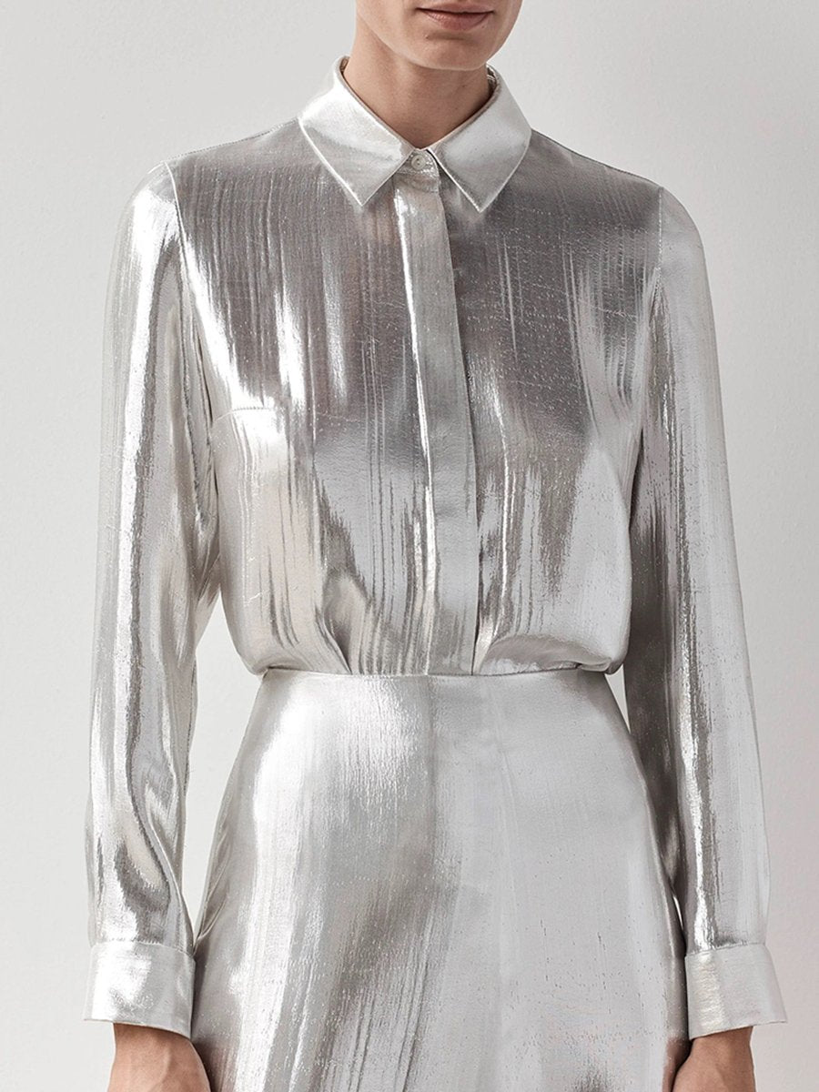 Exquisite High-End Fashionable Silver Shirt