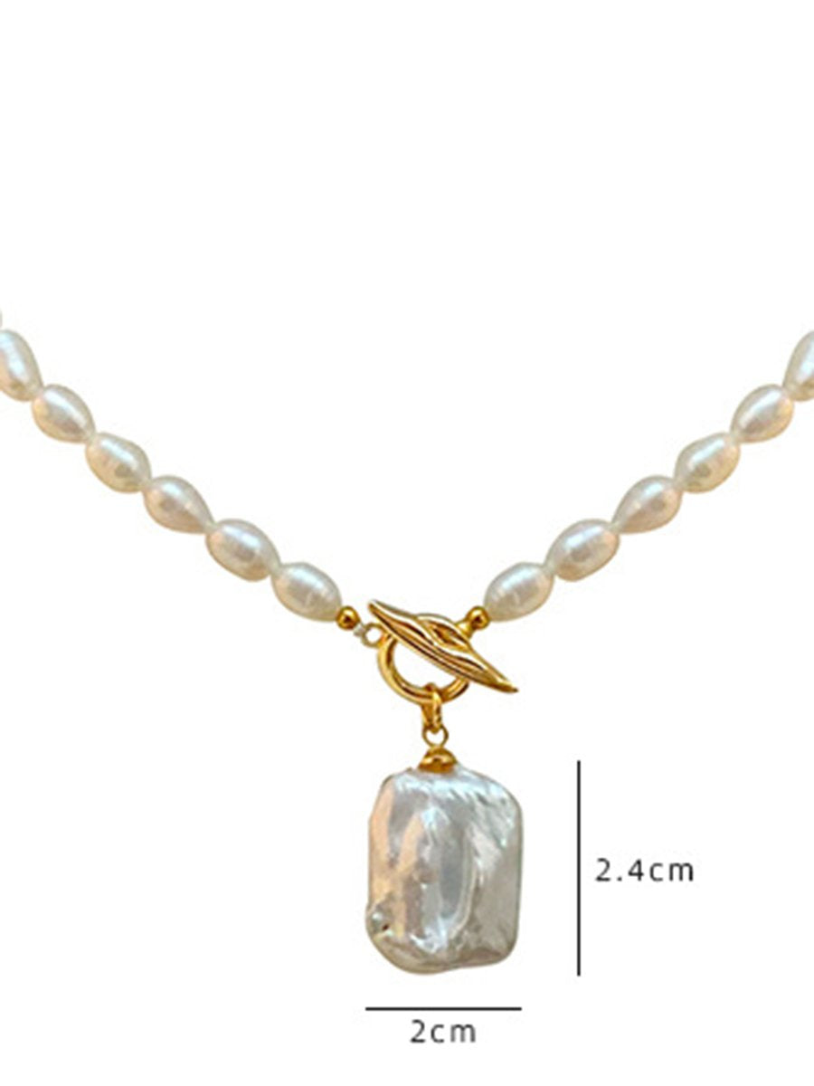 Luxury Fashion Natural Pearl French Pendant Necklace